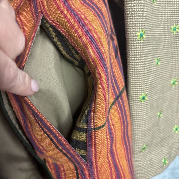 Vtg Up Cycled Patchwork Jacket XL Embroidered Lagenlook Teacher Pockets Oversize - Picture 9 of 16
